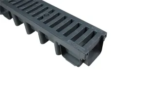 Main image of Entwässerungsrinnen PVC 9,8cm B-125 Kunststoff Stegrost 