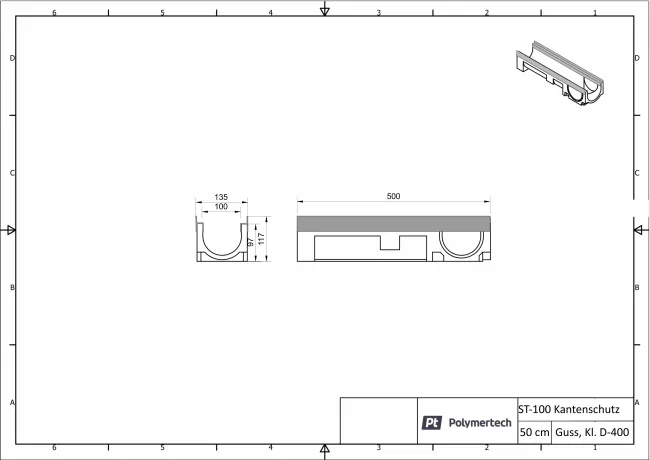 0,5 M Kantenschutz Guss Kl.D