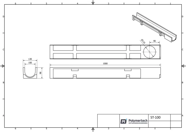 Rinnen ST-100 - Technische Zeichnung