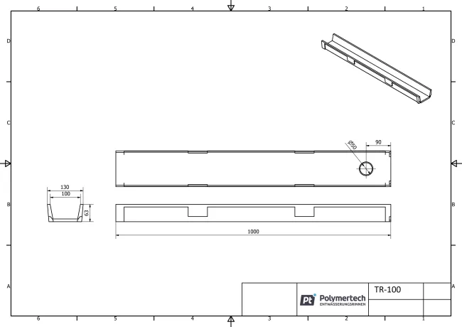 Rinnen TR-100 - Technische Zeichnung